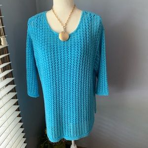 JJill Aqua Blue Sweater with matching Tank